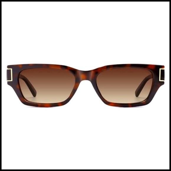 Polarized Square Cat Eye Sunglasses Women Retro Rave Rectangle Shades main image 4